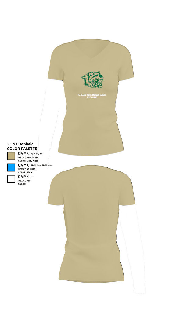 Womens Short Sleeve Vneck Shirt, Wayland Union Middle School Wrestling, Wrestling, Teamtime, Team time, sublimation, custom sports apparel, team uniforms, spirit wear, spiritwear, sports uniforms, custom shirts, team store, custom team store, fundraiser sports, apparel fundraiser