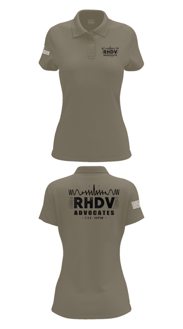 Womens Short Sleeve Performance Polo, 711 HPW/RHDV, Army, Teamtime, Team time, sublimation, custom sports apparel, team uniforms, spirit wear, spiritwear, sports uniforms, custom shirts, team store, custom team store, fundraiser sports, apparel fundraiser