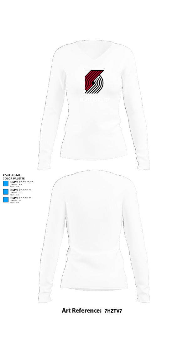 Women's Long Sleeve Vneck Shirt, Blazers elite, Baseball, Teamtime, Team time, sublimation, custom sports apparel, team uniforms, spirit wear, spiritwear, sports uniforms, custom shirts, team store, custom team store, fundraiser sports, apparel fundraiser