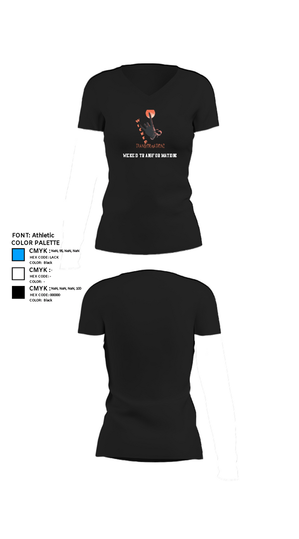 Womens Short Sleeve Vneck Shirt, Wicked Transformationz, , Teamtime, Team time, sublimation, custom sports apparel, team uniforms, spirit wear, spiritwear, sports uniforms, custom shirts, team store, custom team store, fundraiser sports, apparel fundraiser