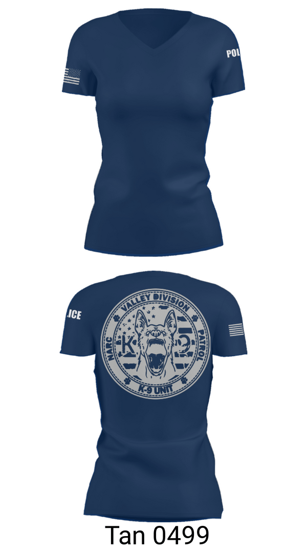 Womens Short Sleeve Vneck Shirt, VALLEY K9, , Teamtime, Team time, sublimation, custom sports apparel, team uniforms, spirit wear, spiritwear, sports uniforms, custom shirts, team store, custom team store, fundraiser sports, apparel fundraiser