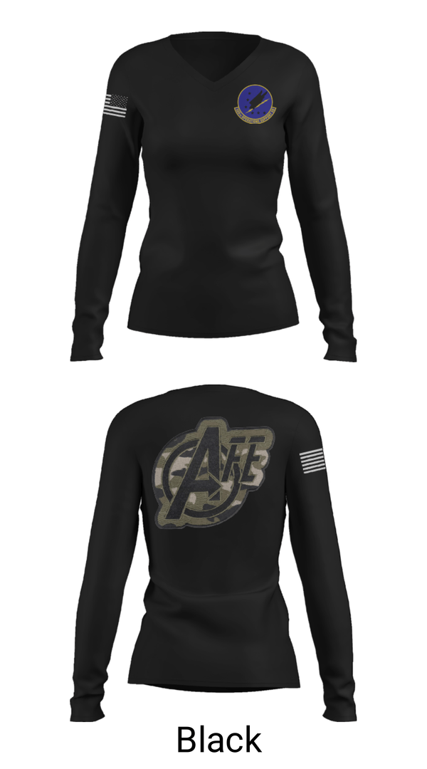 Womens Long Sleeve Vneck Shirt, 509 OSS, Air Force, Teamtime, Team time, sublimation, custom sports apparel, team uniforms, spirit wear, spiritwear, sports uniforms, custom shirts, team store, custom team store, fundraiser sports, apparel fundraiser