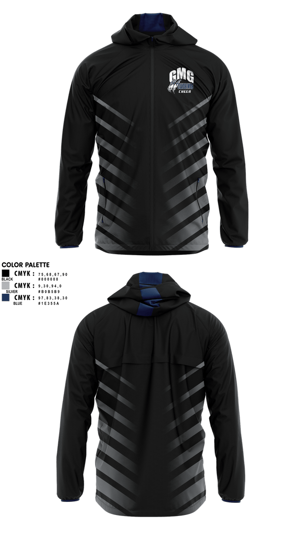 Windbreaker, GMG Senior High School Cheer, Cheer, Teamtime, Team time, sublimation, custom sports apparel, team uniforms, spirit wear, spiritwear, sports uniforms, custom shirts, team store, custom team store, fundraiser sports, apparel fundraiser