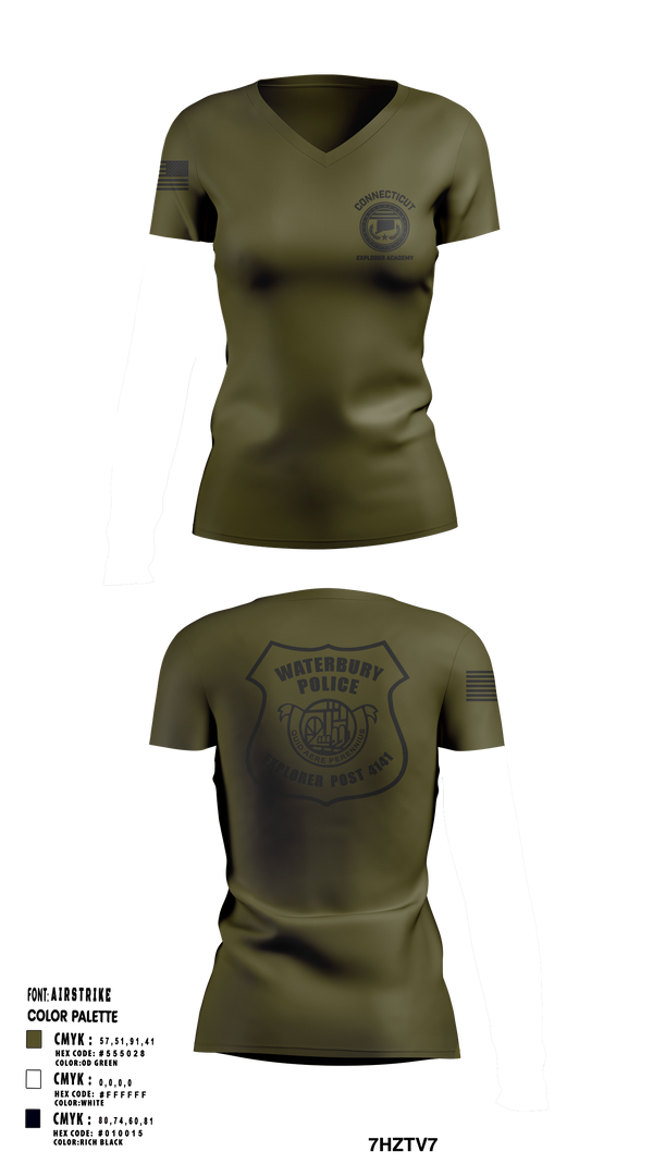 Womens Short Sleeve Vneck Shirt, Waterbury Police Explorers, , Teamtime, Team time, sublimation, custom sports apparel, team uniforms, spirit wear, spiritwear, sports uniforms, custom shirts, team store, custom team store, fundraiser sports, apparel fundraiser
