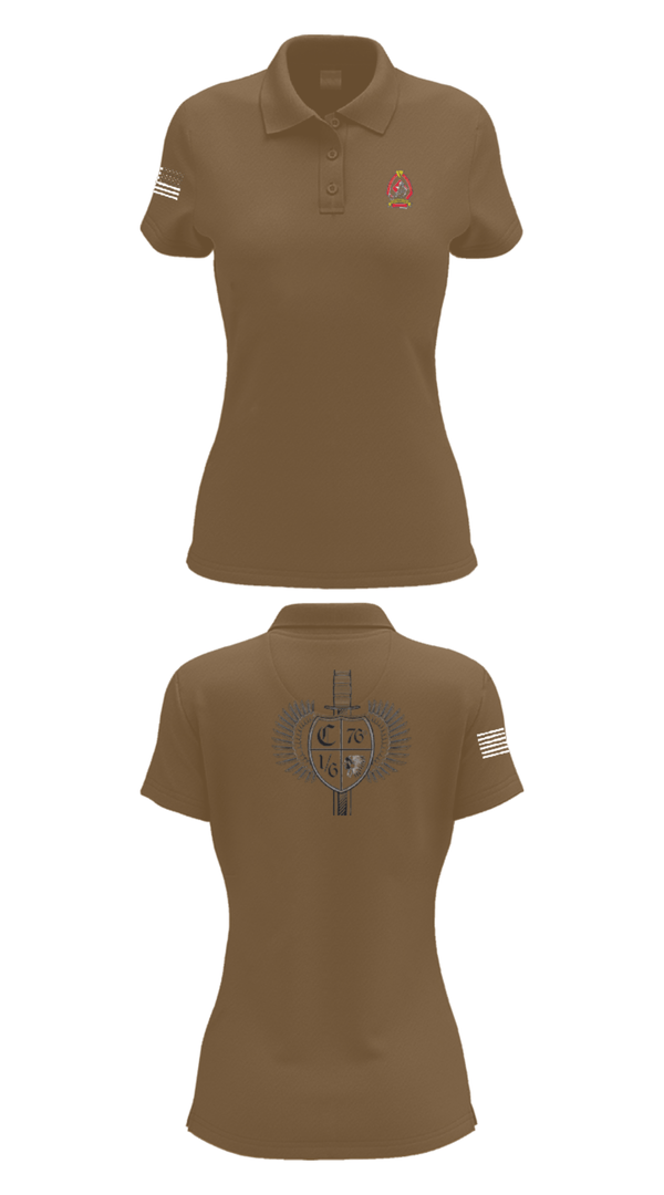 Women's Short Sleeve Performance Polo, 1/6 Charlie company, , Teamtime, Team time, sublimation, custom sports apparel, team uniforms, spirit wear, spiritwear, sports uniforms, custom shirts, team store, custom team store, fundraiser sports, apparel fundraiser