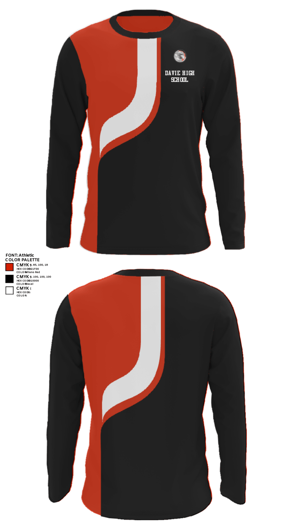 Long Sleeve Performance Shirt, Davie High School, Tennis, Teamtime, Team time, sublimation, custom sports apparel, team uniforms, spirit wear, spiritwear, sports uniforms, custom shirts, team store, custom team store, fundraiser sports, apparel fundraiser