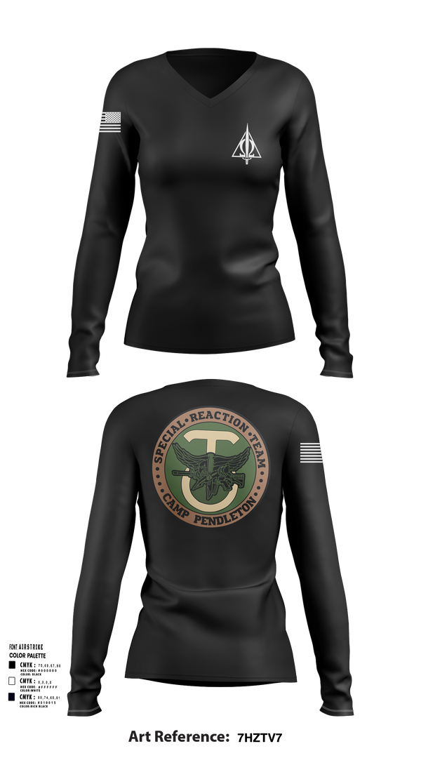 Womens Long Sleeve Vneck Shirt, SRT, Marines, Teamtime, Team time, sublimation, custom sports apparel, team uniforms, spirit wear, spiritwear, sports uniforms, custom shirts, team store, custom team store, fundraiser sports, apparel fundraiser