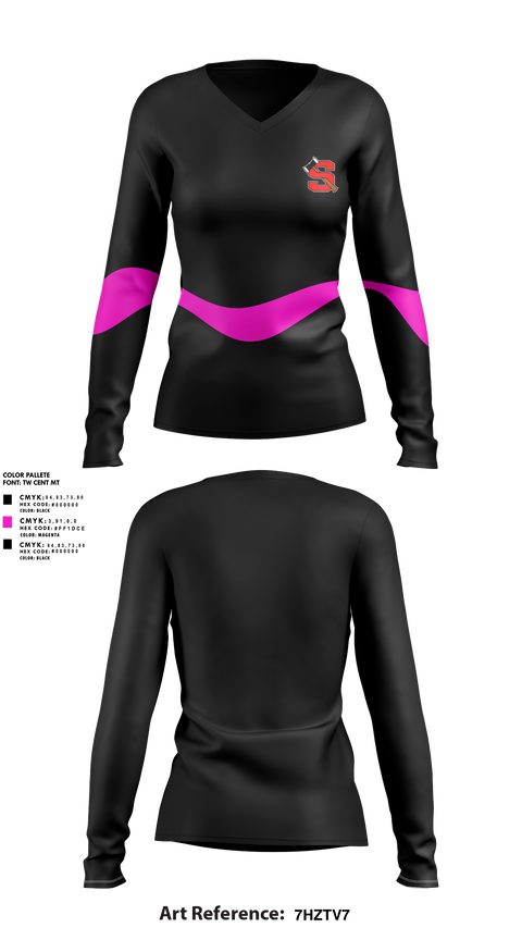 Womens Long Sleeve Vneck Shirt, shelton climbers, , Teamtime, Team time, sublimation, custom sports apparel, team uniforms, spirit wear, spiritwear, sports uniforms, custom shirts, team store, custom team store, fundraiser sports, apparel fundraiser