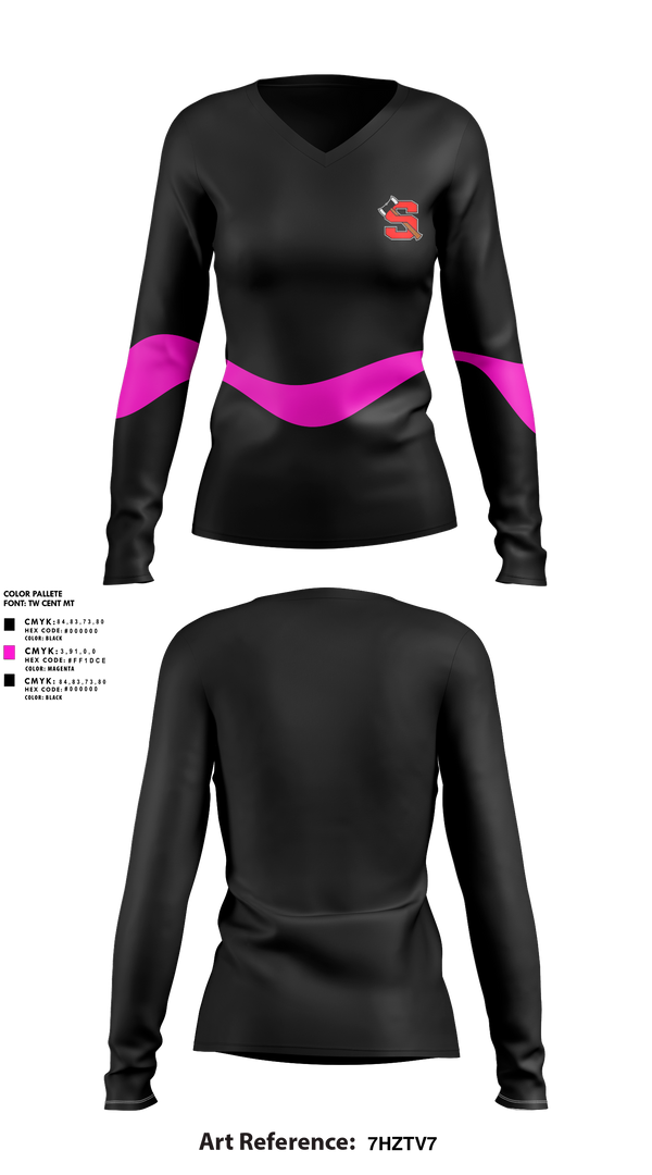 Womens Long Sleeve Vneck Shirt, shelton climbers, , Teamtime, Team time, sublimation, custom sports apparel, team uniforms, spirit wear, spiritwear, sports uniforms, custom shirts, team store, custom team store, fundraiser sports, apparel fundraiser
