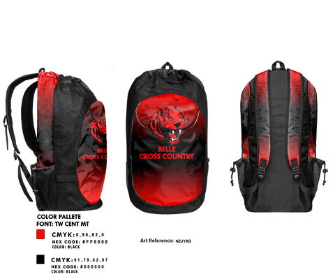 Gear Bag, Belle High School Cross Country, Cross Country, Teamtime, Team time, sublimation, custom sports apparel, team uniforms, spirit wear, spiritwear, sports uniforms, custom shirts, team store, custom team store, fundraiser sports, apparel fundraiser