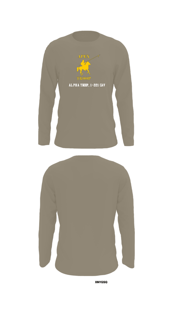 Long Sleeve Performance Shirt, Alpha Troop, 1-221 CAV, National Guard, Teamtime, Team time, sublimation, custom sports apparel, team uniforms, spirit wear, spiritwear, sports uniforms, custom shirts, team store, custom team store, fundraiser sports, apparel fundraiser
