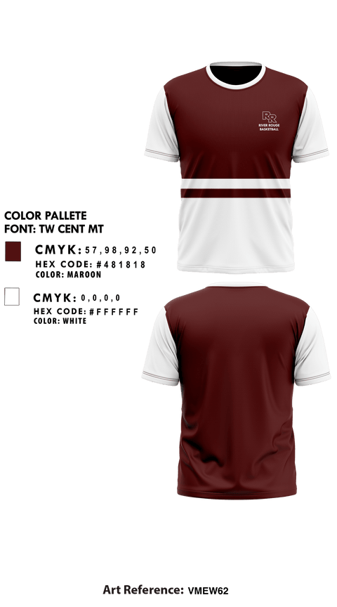 Short Sleeve Performance Shirt, River Rouge High School Basketball, Men's Basketball, Teamtime, Team time, sublimation, custom sports apparel, team uniforms, spirit wear, spiritwear, sports uniforms, custom shirts, team store, custom team store, fundraiser sports, apparel fundraiser