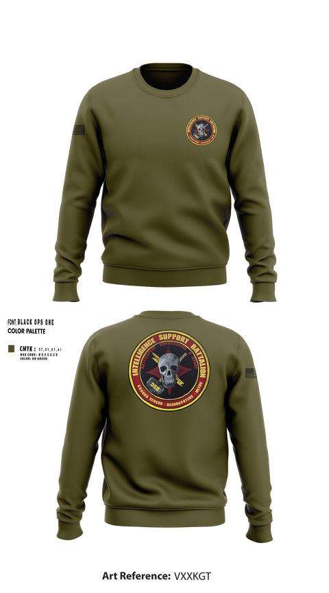 Crew Neck Sweatshirt, Battle Space Surveillance Company, Marines, Teamtime, Team time, sublimation, custom sports apparel, team uniforms, spirit wear, spiritwear, sports uniforms, custom shirts, team store, custom team store, fundraiser sports, apparel fundraiser
