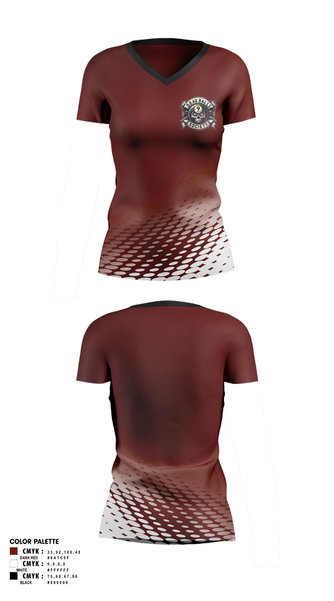 Womens Short Sleeve Vneck Shirt, Dead Balls Society, Bowling, Teamtime, Team time, sublimation, custom sports apparel, team uniforms, spirit wear, spiritwear, sports uniforms, custom shirts, team store, custom team store, fundraiser sports, apparel fundraiser