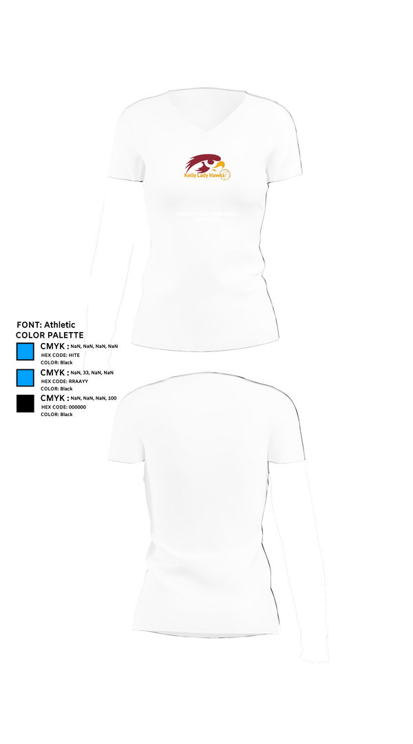 Womens Short Sleeve Vneck Shirt, Thomas W Kelly High School Basketball, Women's Basketball, Teamtime, Team time, sublimation, custom sports apparel, team uniforms, spirit wear, spiritwear, sports uniforms, custom shirts, team store, custom team store, fundraiser sports, apparel fundraiser