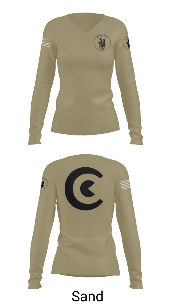 Womens Long Sleeve Vneck Shirt, Diniz, Army, Teamtime, Team time, sublimation, custom sports apparel, team uniforms, spirit wear, spiritwear, sports uniforms, custom shirts, team store, custom team store, fundraiser sports, apparel fundraiser