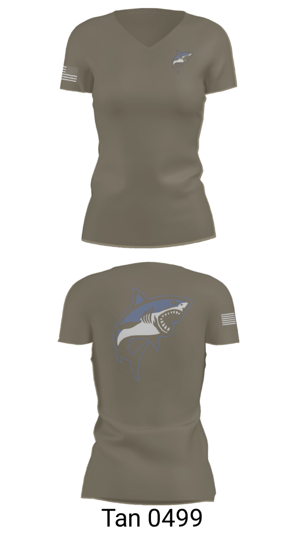 Womens Short Sleeve Vneck Shirt, Great white guns, Marines, Teamtime, Team time, sublimation, custom sports apparel, team uniforms, spirit wear, spiritwear, sports uniforms, custom shirts, team store, custom team store, fundraiser sports, apparel fundraiser