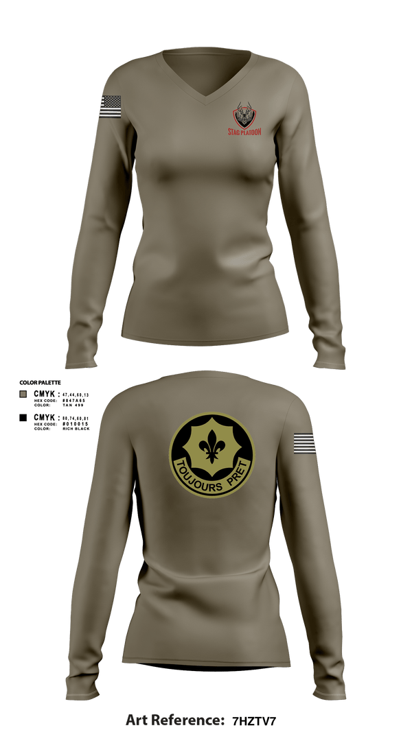 Womens Long Sleeve Vneck Shirt, 2/2 E TRP, Army, Teamtime, Team time, sublimation, custom sports apparel, team uniforms, spirit wear, spiritwear, sports uniforms, custom shirts, team store, custom team store, fundraiser sports, apparel fundraiser