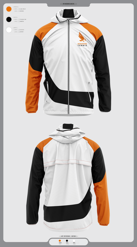 Windbreaker, Mcdonogh Girls Tennis, Tennis, Teamtime, Team time, sublimation, custom sports apparel, team uniforms, spirit wear, spiritwear, sports uniforms, custom shirts, team store, custom team store, fundraiser sports, apparel fundraiser