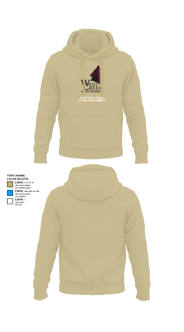 Hoodie, West Creek High School Cross Country, Cross Country, Teamtime, Team time, sublimation, custom sports apparel, team uniforms, spirit wear, spiritwear, sports uniforms, custom shirts, team store, custom team store, fundraiser sports, apparel fundraiser
