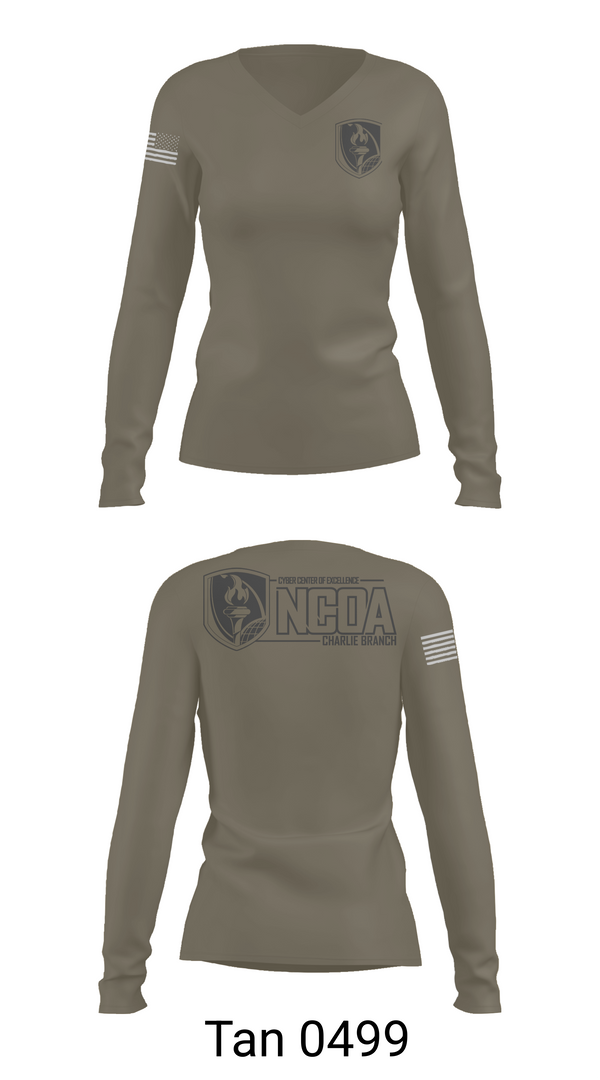 Womens Long Sleeve Vneck Shirt, CCoE NCOA Charlie Branch, , Teamtime, Team time, sublimation, custom sports apparel, team uniforms, spirit wear, spiritwear, sports uniforms, custom shirts, team store, custom team store, fundraiser sports, apparel fundraiser