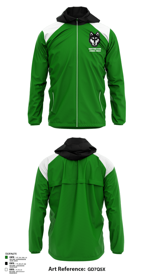 Windbreaker, Hartford High School Cheer, Cheer, Teamtime, Team time, sublimation, custom sports apparel, team uniforms, spirit wear, spiritwear, sports uniforms, custom shirts, team store, custom team store, fundraiser sports, apparel fundraiser