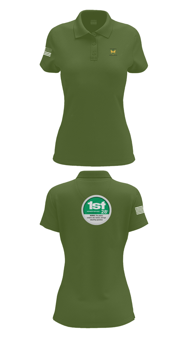 Womens Short Sleeve Performance Polo, 28th MP Company, National Guard, Teamtime, Team time, sublimation, custom sports apparel, team uniforms, spirit wear, spiritwear, sports uniforms, custom shirts, team store, custom team store, fundraiser sports, apparel fundraiser