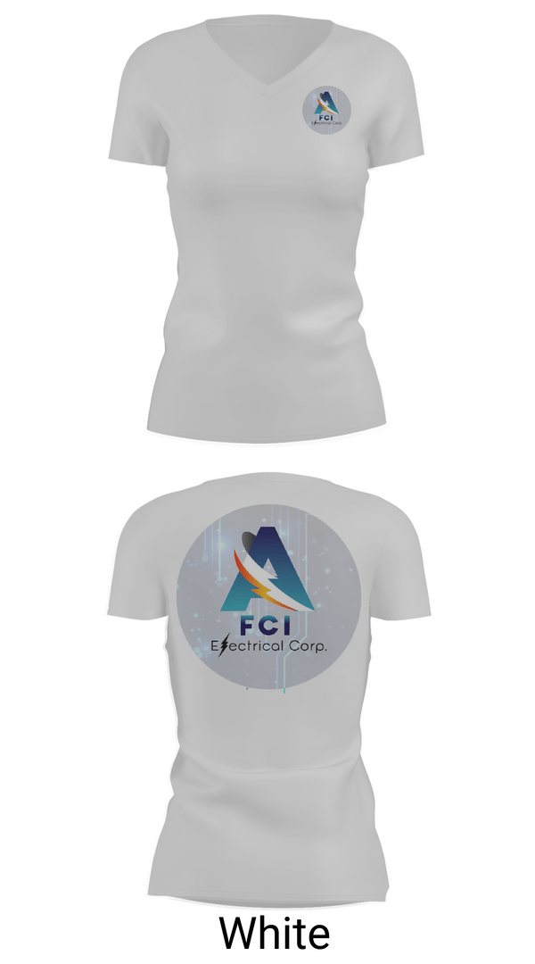 Womens Short Sleeve Vneck Shirt, AFCI ELECTRIC, , Teamtime, Team time, sublimation, custom sports apparel, team uniforms, spirit wear, spiritwear, sports uniforms, custom shirts, team store, custom team store, fundraiser sports, apparel fundraiser