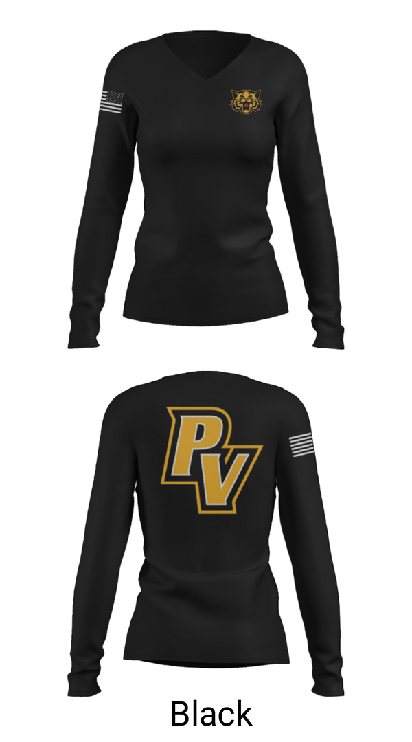 Womens Long Sleeve Vneck Shirt, Paint Valley Middle School Band, Spirit Store, Teamtime, Team time, sublimation, custom sports apparel, team uniforms, spirit wear, spiritwear, sports uniforms, custom shirts, team store, custom team store, fundraiser sports, apparel fundraiser
