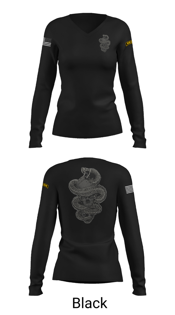 Womens Long Sleeve Vneck Shirt, HHC 1-8IN SCT, Army, Teamtime, Team time, sublimation, custom sports apparel, team uniforms, spirit wear, spiritwear, sports uniforms, custom shirts, team store, custom team store, fundraiser sports, apparel fundraiser
