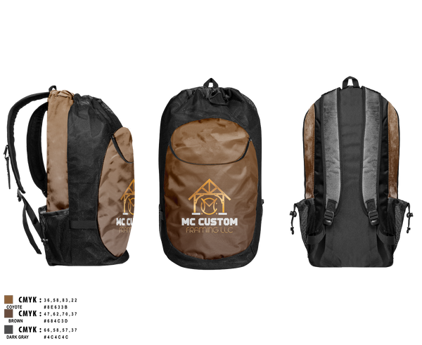 Gear Bag, MC CUSTOM FRAMING LLC, , Teamtime, Team time, sublimation, custom sports apparel, team uniforms, spirit wear, spiritwear, sports uniforms, custom shirts, team store, custom team store, fundraiser sports, apparel fundraiser