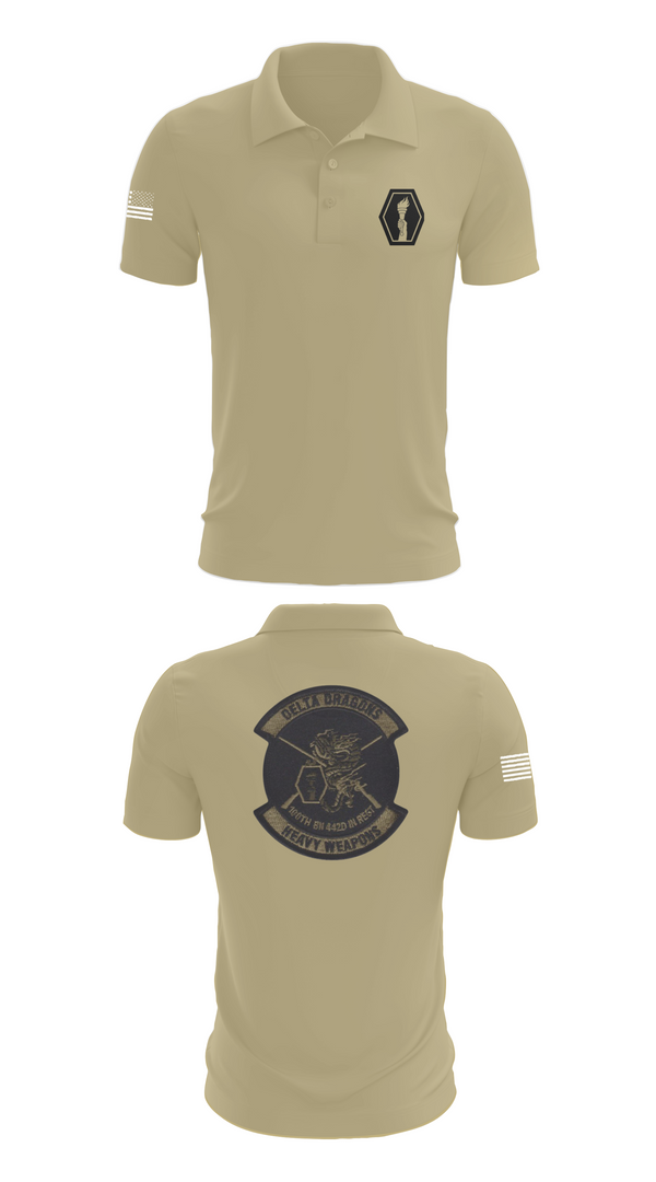 Short Sleeve Performance Polo, 100th Battalion 442nd Infantry Delta dragons, Army, Teamtime, Team time, sublimation, custom sports apparel, team uniforms, spirit wear, spiritwear, sports uniforms, custom shirts, team store, custom team store, fundraiser sports, apparel fundraiser