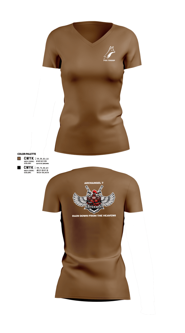 Womens Short Sleeve Vneck Shirt, Fox troop, Army, Teamtime, Team time, sublimation, custom sports apparel, team uniforms, spirit wear, spiritwear, sports uniforms, custom shirts, team store, custom team store, fundraiser sports, apparel fundraiser