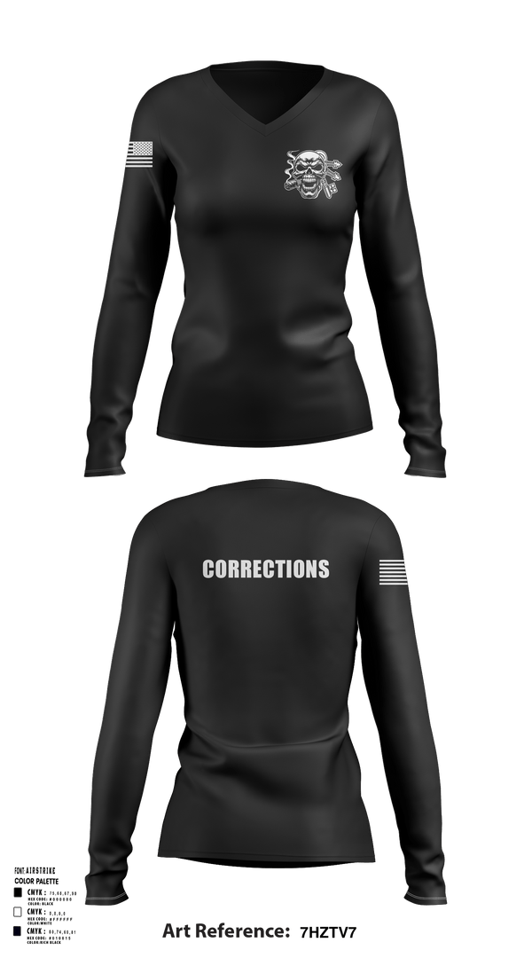 Womens Long Sleeve Vneck Shirt, Corrections, Police, Teamtime, Team time, sublimation, custom sports apparel, team uniforms, spirit wear, spiritwear, sports uniforms, custom shirts, team store, custom team store, fundraiser sports, apparel fundraiser
