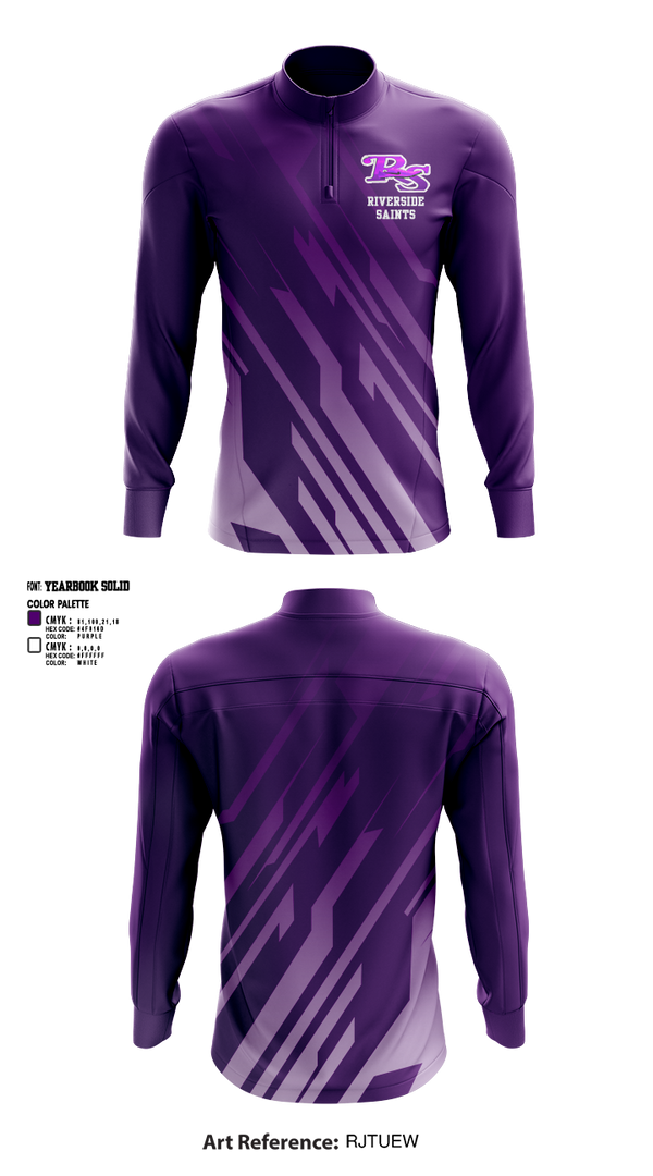 Quarter Zip Jacket, Riverside Saints, Track & Field, Teamtime, Team time, sublimation, custom sports apparel, team uniforms, spirit wear, spiritwear, sports uniforms, custom shirts, team store, custom team store, fundraiser sports, apparel fundraiser