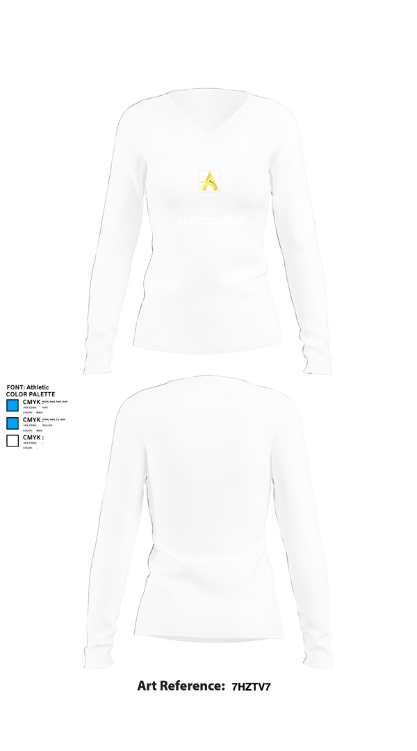 Womens Long Sleeve Vneck Shirt, aahotellounge, , Teamtime, Team time, sublimation, custom sports apparel, team uniforms, spirit wear, spiritwear, sports uniforms, custom shirts, team store, custom team store, fundraiser sports, apparel fundraiser