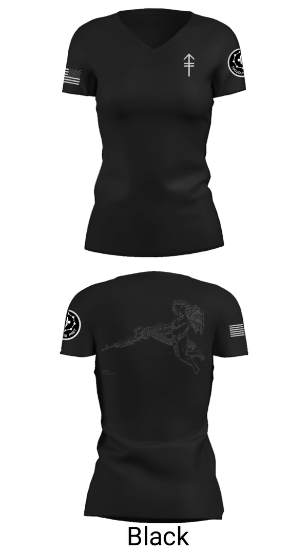 Women's Short Sleeve Vneck Shirt, 2/2 3rd PLT Weapon SquadE TRP 3RD PLT WEAPONS SQUAD, Army, Teamtime, Team time, sublimation, custom sports apparel, team uniforms, spirit wear, spiritwear, sports uniforms, custom shirts, team store, custom team store, fundraiser sports, apparel fundraiser