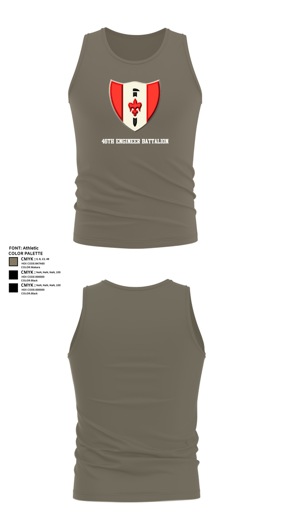 Tank Top, 46th Engineer Battalion, Army, Teamtime, Team time, sublimation, custom sports apparel, team uniforms, spirit wear, spiritwear, sports uniforms, custom shirts, team store, custom team store, fundraiser sports, apparel fundraiser