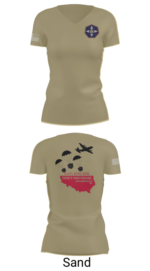 Women's Short Sleeve Vneck Shirt, 909th HR Company, Army, Teamtime, Team time, sublimation, custom sports apparel, team uniforms, spirit wear, spiritwear, sports uniforms, custom shirts, team store, custom team store, fundraiser sports, apparel fundraiser
