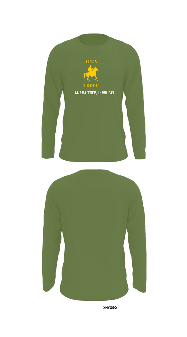 Long Sleeve Performance Shirt, Alpha Troop, 1-221 CAV, National Guard, Teamtime, Team time, sublimation, custom sports apparel, team uniforms, spirit wear, spiritwear, sports uniforms, custom shirts, team store, custom team store, fundraiser sports, apparel fundraiser