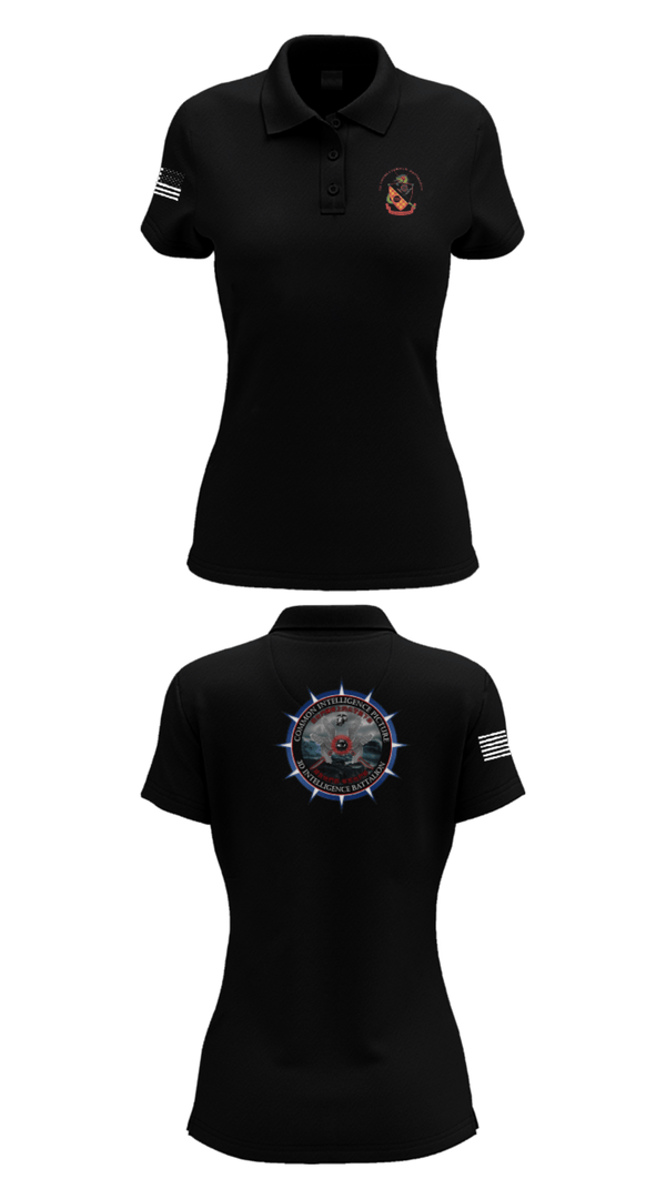 Women's Short Sleeve Performance Polo, 3rd Intelligence Battalion, Marines, Teamtime, Team time, sublimation, custom sports apparel, team uniforms, spirit wear, spiritwear, sports uniforms, custom shirts, team store, custom team store, fundraiser sports, apparel fundraiser