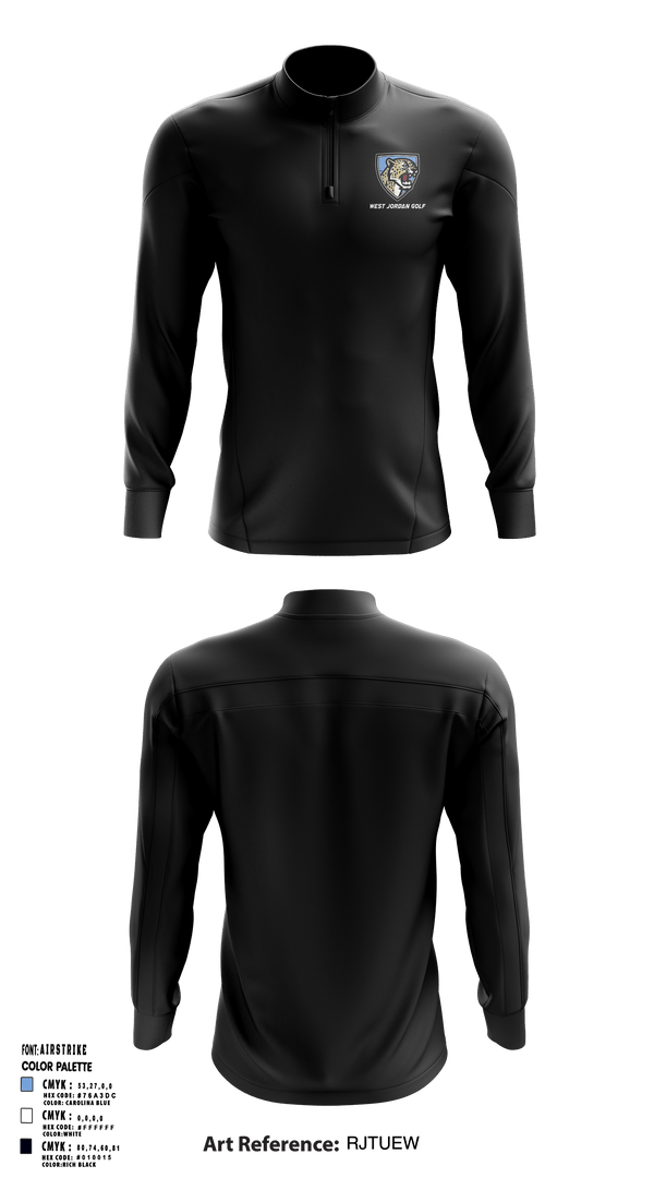 Quarter Zip Jacket, West Jordan High School Golf, Golf, Teamtime, Team time, sublimation, custom sports apparel, team uniforms, spirit wear, spiritwear, sports uniforms, custom shirts, team store, custom team store, fundraiser sports, apparel fundraiser