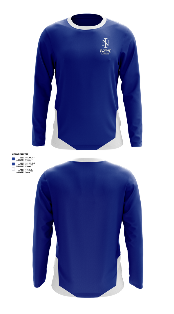 Long Sleeve Performance Shirt, Ninth Inning Prime Baseball, Baseball, Teamtime, Team time, sublimation, custom sports apparel, team uniforms, spirit wear, spiritwear, sports uniforms, custom shirts, team store, custom team store, fundraiser sports, apparel fundraiser