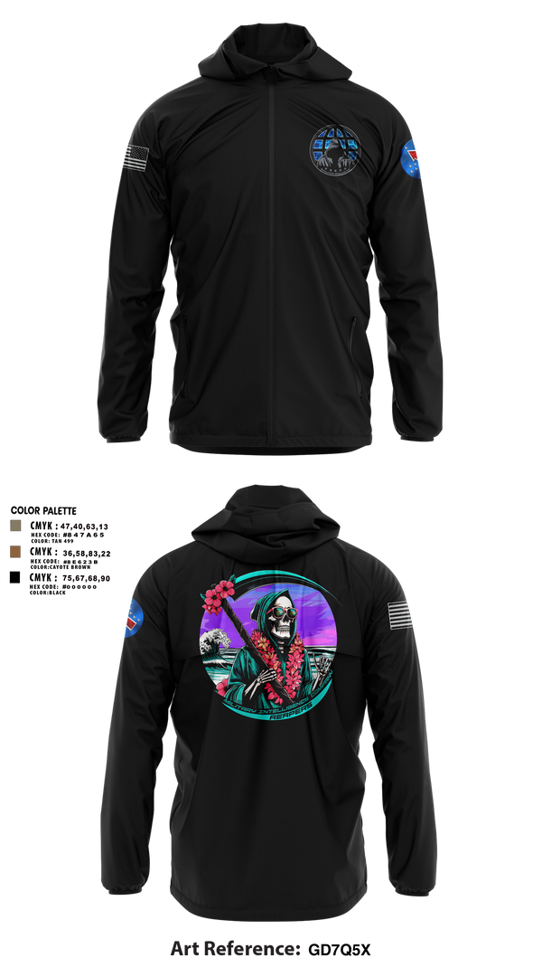 Windbreaker, REAPERS, FT SHAFTER, , Teamtime, Team time, sublimation, custom sports apparel, team uniforms, spirit wear, spiritwear, sports uniforms, custom shirts, team store, custom team store, fundraiser sports, apparel fundraiser