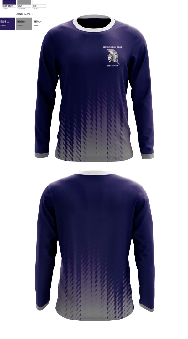 Long Sleeve Performance Shirt, Southeast of Saline Trojans, Cross Country, Teamtime, Team time, sublimation, custom sports apparel, team uniforms, spirit wear, spiritwear, sports uniforms, custom shirts, team store, custom team store, fundraiser sports, apparel fundraiser