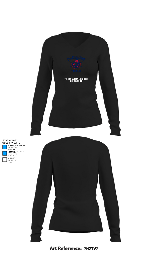 Womens Long Sleeve Vneck Shirt, Thales Academy-Apex High School Cheer, Cheer, Teamtime, Team time, sublimation, custom sports apparel, team uniforms, spirit wear, spiritwear, sports uniforms, custom shirts, team store, custom team store, fundraiser sports, apparel fundraiser