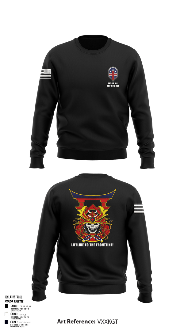 Crew Neck Sweatshirt, 343rd Medical Hospital Augmentation Detachment, , Teamtime, Team time, sublimation, custom sports apparel, team uniforms, spirit wear, spiritwear, sports uniforms, custom shirts, team store, custom team store, fundraiser sports, apparel fundraiser