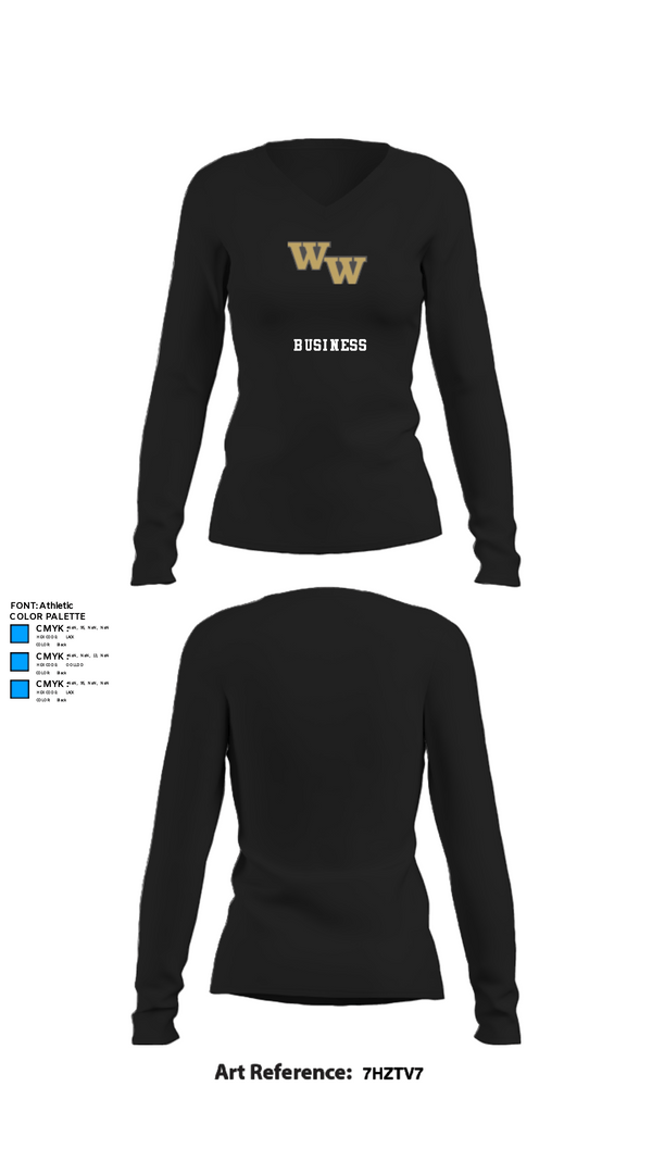 Women's Long Sleeve Vneck Shirt, Student of Western Wayne, , Teamtime, Team time, sublimation, custom sports apparel, team uniforms, spirit wear, spiritwear, sports uniforms, custom shirts, team store, custom team store, fundraiser sports, apparel fundraiser
