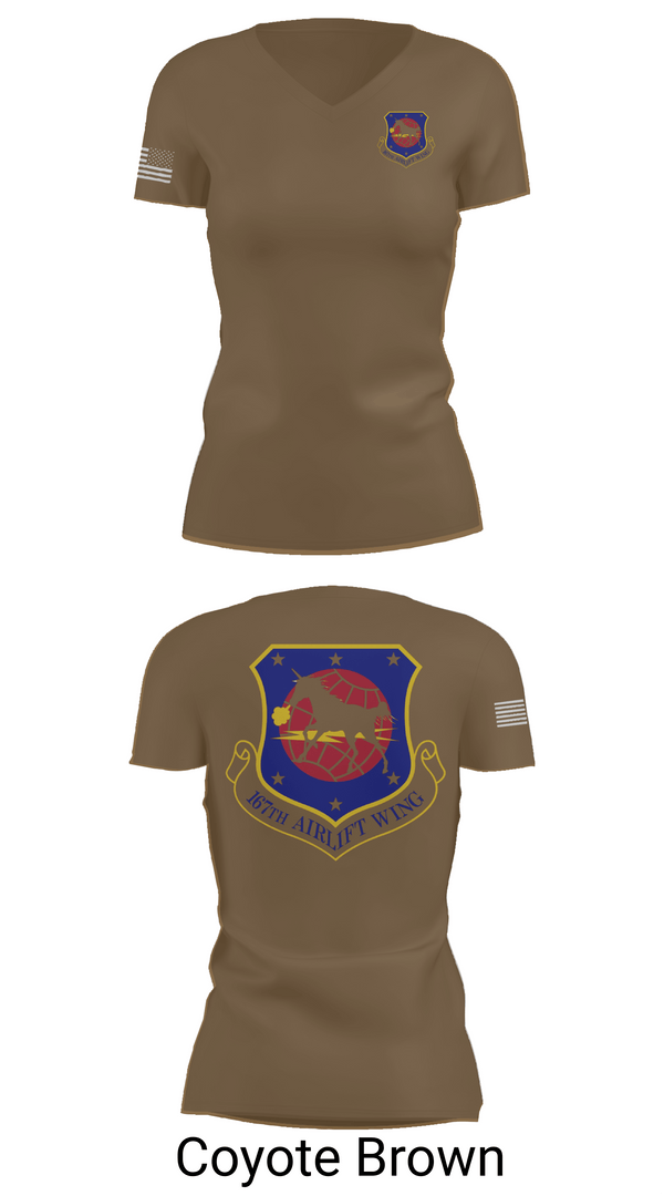 Womens Short Sleeve Vneck Shirt, 167th air wing, , Teamtime, Team time, sublimation, custom sports apparel, team uniforms, spirit wear, spiritwear, sports uniforms, custom shirts, team store, custom team store, fundraiser sports, apparel fundraiser