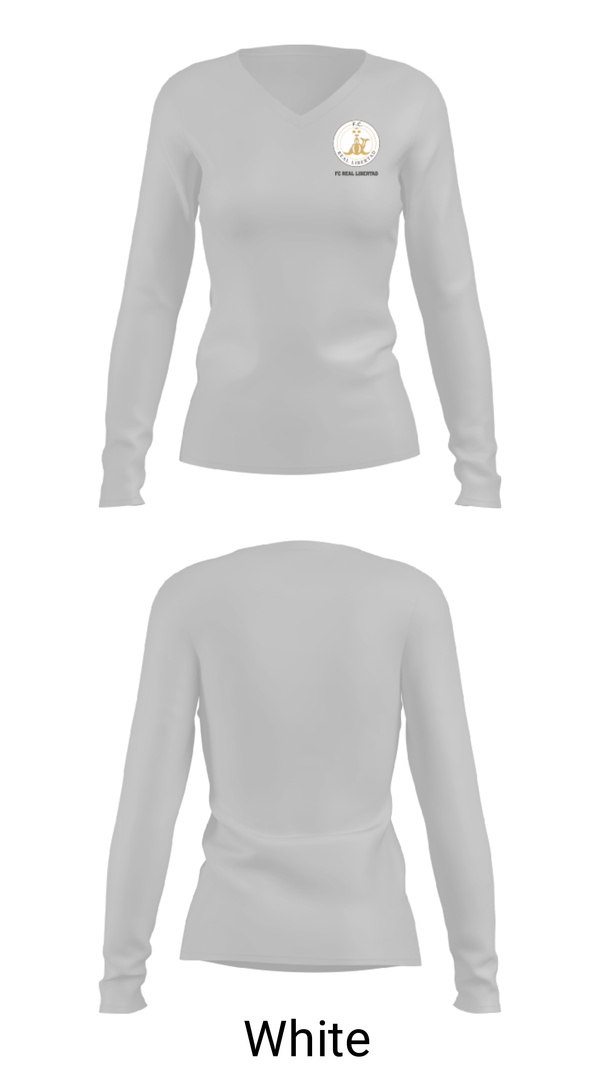 Women's Long Sleeve Vneck Shirt, FC REAL LIBERTAD, Men's Soccer, Teamtime, Team time, sublimation, custom sports apparel, team uniforms, spirit wear, spiritwear, sports uniforms, custom shirts, team store, custom team store, fundraiser sports, apparel fundraiser
